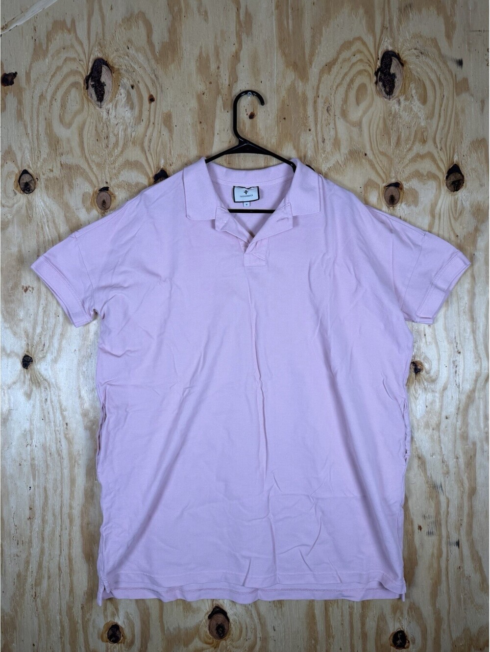 Tuckernuck Polo Shirt Womens Medium Pink Cotton Knit Golf - Oversized Fit